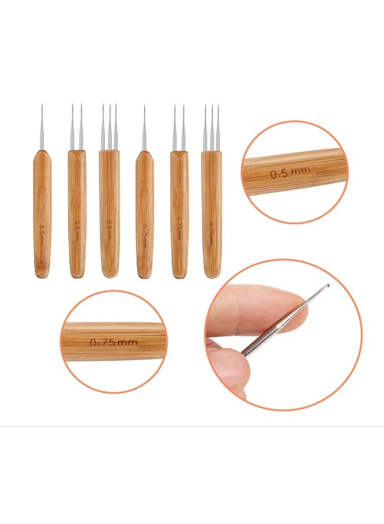 يا كومز 8 جهاز كمبيوتر شخصي Dreadlock Crochet Hook Tool ، Yakumuz Braid Hair Dreadlocks Needle Weaving Crochet - Image 2